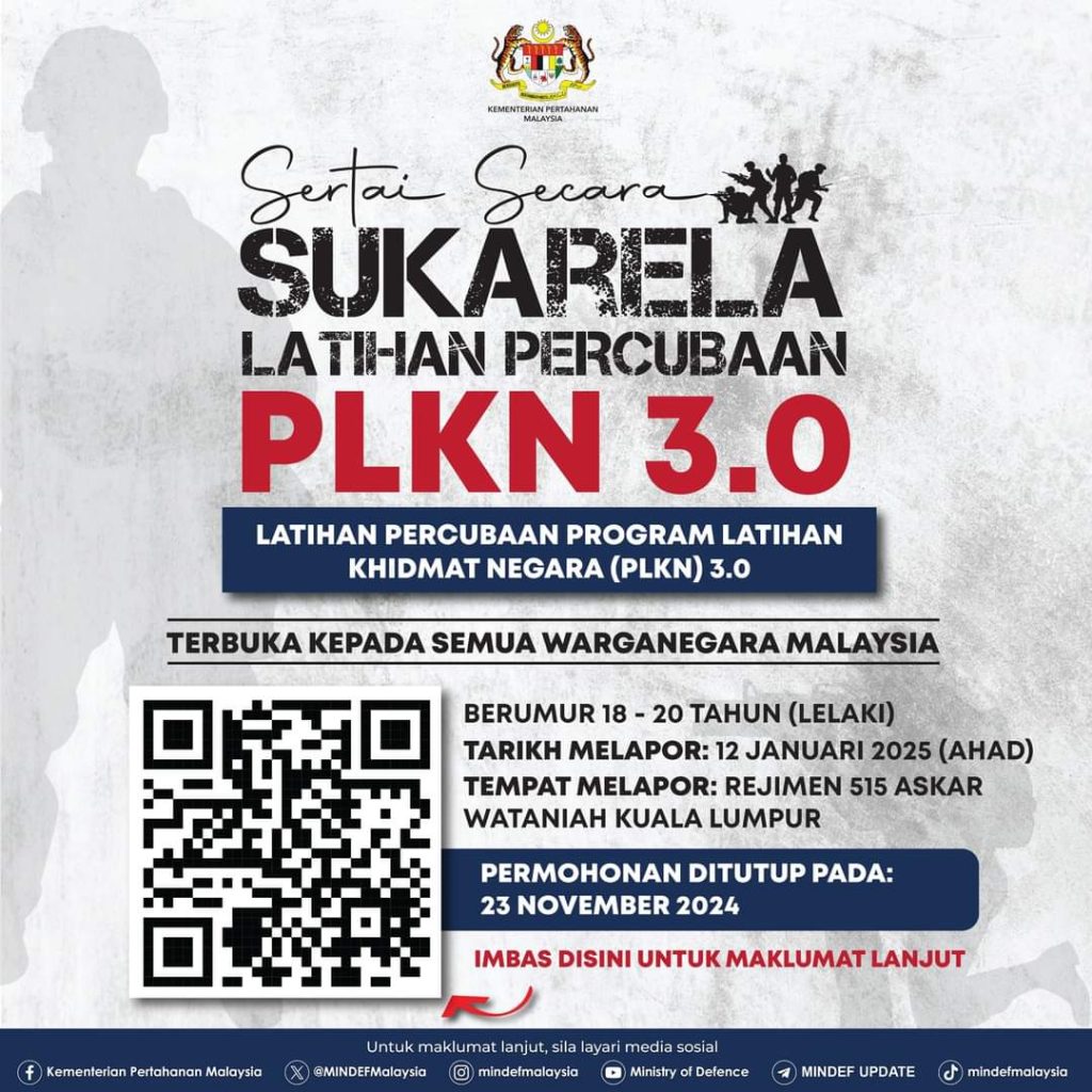 Sertai Secara Sukarela Latihan Percubaan PLKN 3.0.