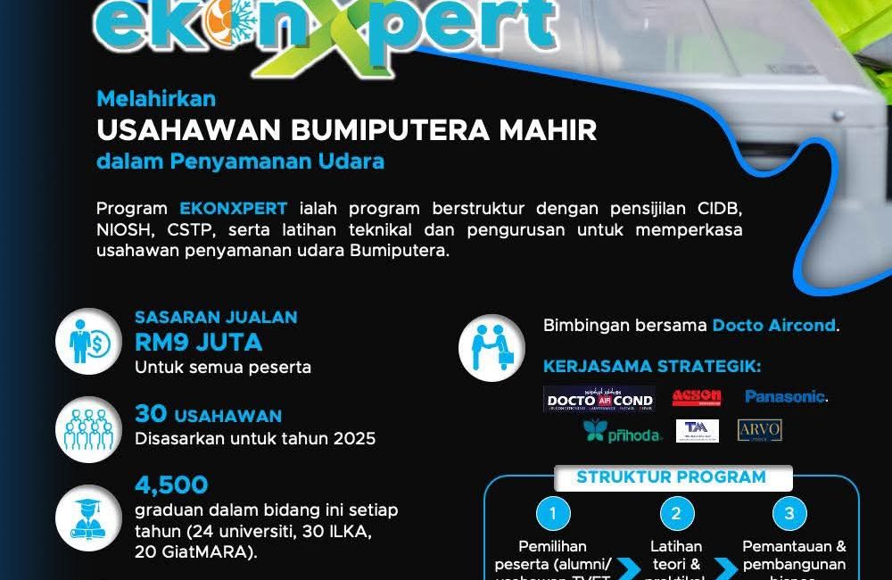 Program Ekonexpert MARA: Melahirkan Usahawan Bumiputera Mahir Dalam Penyamanan Udara.